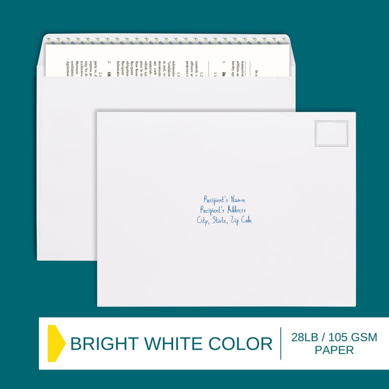 EnDoc 9x12 Booklet Envelopes Self Seal - 100 pack - Mailing Large Envelopes 9 x 12 Peel & Seal Closure - Open-Side Blank Plain White 28 lb Paper, for Home, Office and Business - Image 5